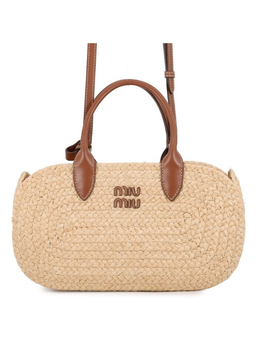 Miu Miu Handbag Raffia Leather 2-Way